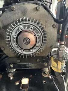 Nilfisk C3 pressure washer pump wobble plate exposed during industrial diesel hot pressure washer repair in Dover.
